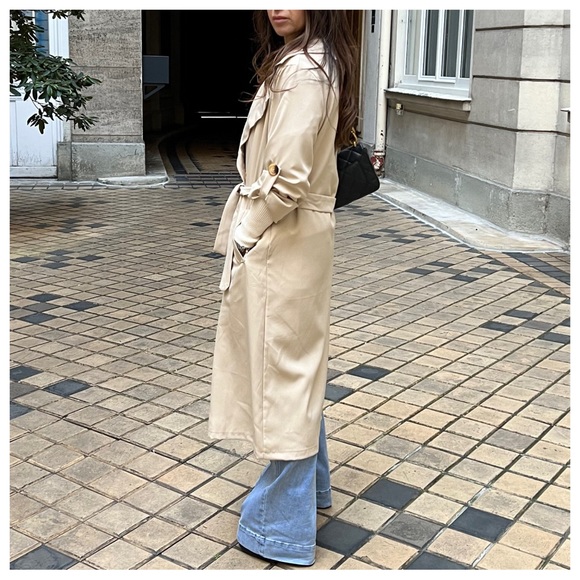 74 Made in France Fabulous Spring Belted Trench Coat jacket - Picture 6 of 7